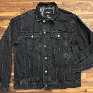 Forever 21 Men's Charcoal Denim Oversized Jacket